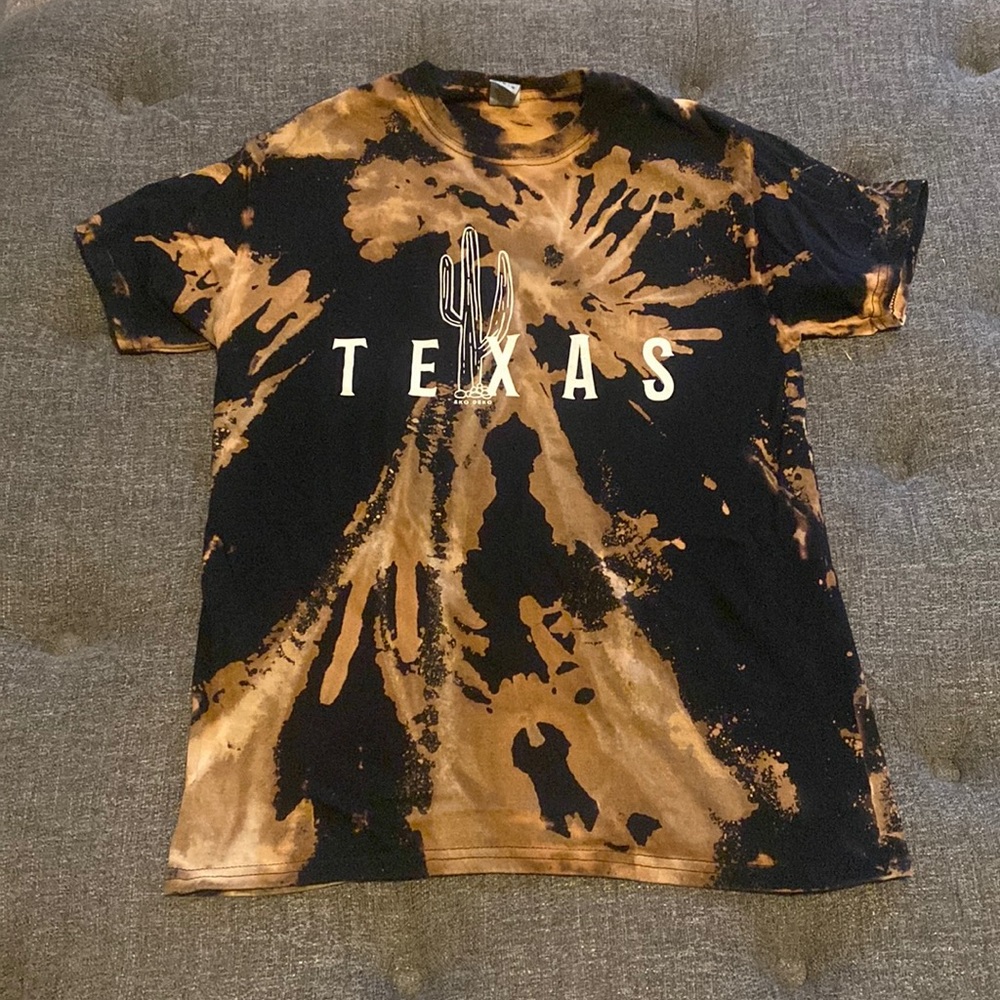 Black and brown Texas tie dye T-shirt